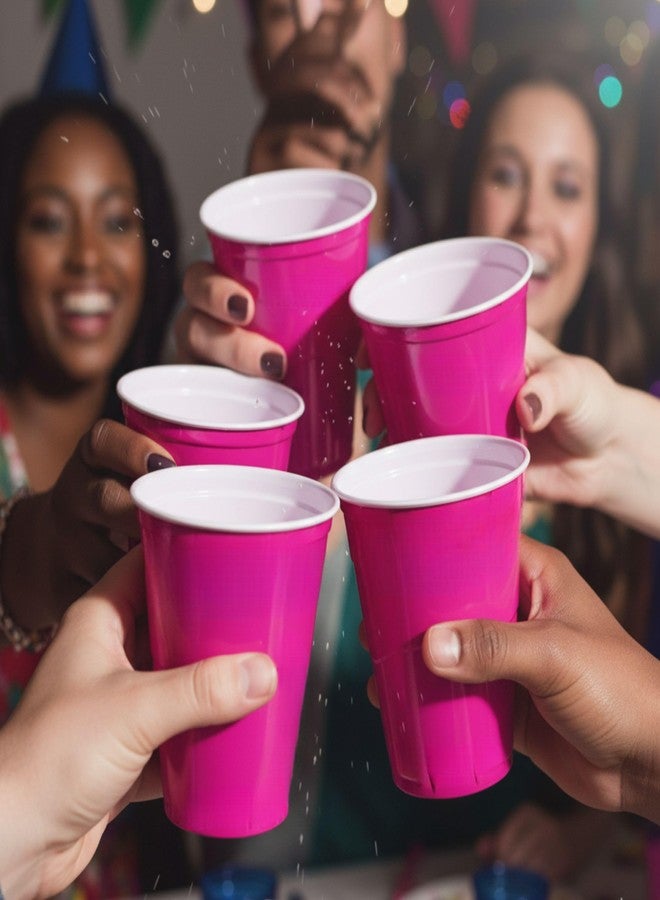 تيكلز مجموعة تيكلز من 20 كوبًا، أكواب بيرة بونغ مع مجموعة كرات بينغ بونغ مجانية، أكواب شرب سهلة الإمساك وقابلة لإعادة الاستخدام للحفلات، مناسبة للشاي المثلج، والبانش، والكوكتيل، وألعاب الأزواج والسيدات (اللون: وردي داكن، الحجم: 475 مل) - Image 2